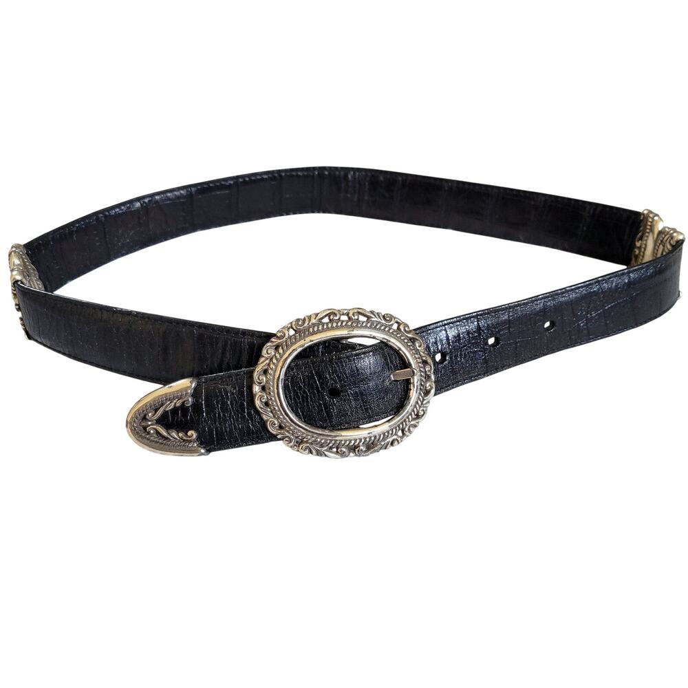 Vintage Reversible Western Waist Belt Womens S Brown/Black Genuine Leather